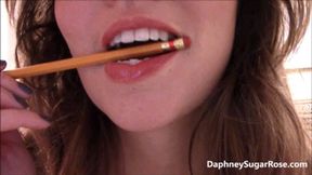 * 854x480p * A Pencil Biting Mouth Tease - Mp4