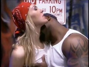 Hot Blonde Babe Rides Hard Cock of Black American Guy