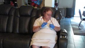 Nurse Vicki gives Breanna Her shot in ass and