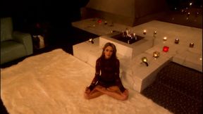 Skinny blonde shows her body