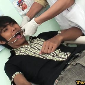 Asia twink fingered and bred by medic for cum in mouth