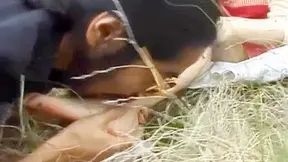 Hairy Pussy Slut Gets Fucked Hard Near Glistening River