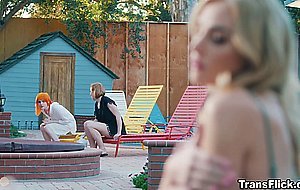Jean Hollywood and Shiri Allwood fuck Kenzie Anne in 3some