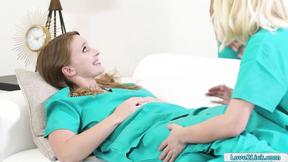 ”3 sexy nurses fucking & tribbing in a lesbian threesome”