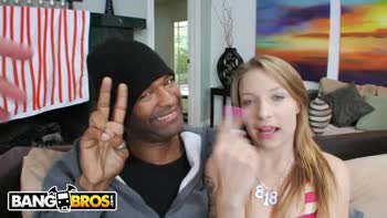 Alyssa Branch Swallows Big Black Cock in Hardcore Interracial Thrill