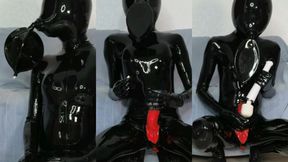 Breathplay and cum in 2mm Studio Gum latex mask