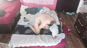 Her husband watches as she pleasures herself &mdash;  wild sex in their bedroom