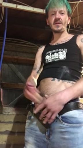 Dirty tattoo white boy VERBAL  smoking CLOSE UP COCK CUM