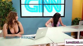 News anchors indulge in steamy lesbian lingerie play