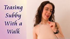 Teasing Subby With a Walk - ElizaTheModel keyholding findom domme teasing chastity caged sub nonnude