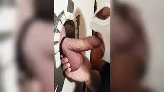 Amateur Guy Sucks a Big Cock Through a Glory Hole