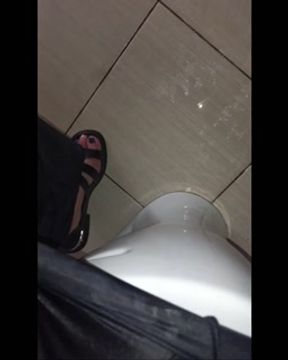 Shaking legs and almost wet at locked restroom
