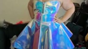 Camshow: Iridescent PVC Princess Dress