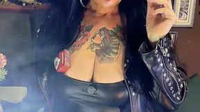 Crush – Brunette in Leather and Pantyhose – Marlboro Red 100s