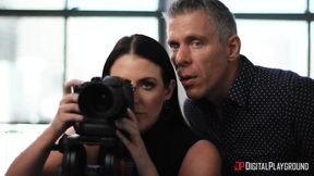Photographer Drama Indoor Romance with Brunette Ignites Wild Heat