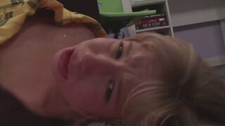 Hot blonde woman Chastity Lynn working hard to get the cumshor
