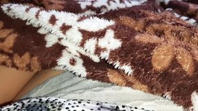 My stepmom lies next to me while I masturbate under the blanket and try not to scream during orgasm