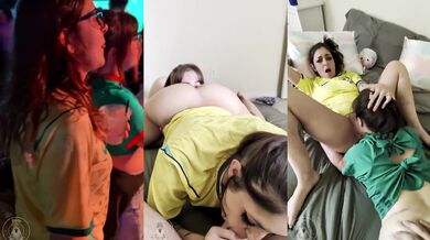 World Cup teens go wild with milf and girl on girl squirt