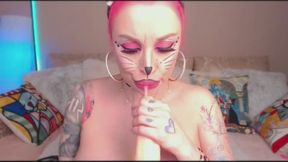 KITTY Costume INTENSIVE BJ Teasing you with my HUGE TITS Dirtytalk AHEGAO FACIAL