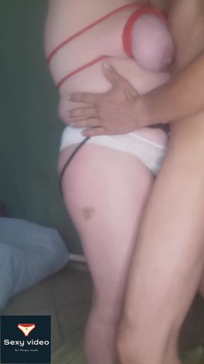Granny is tied up and by her husband