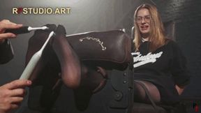 Brittany - Sexy Secretary Nylon Foot Tickling in Stocks (UHD 4K MP4)