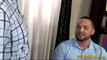 Brawny dude facialized