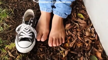 Sexy Asian Girl Relaxes On The Bench And Shows You Her Adorable Feet  Kinky4Ever