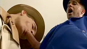 Beautiful Gentleman Is Standing On The Knees And Suc