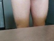 Got horny walking naked in the kitchen put some ice on my balls