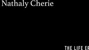 ”Nathaly Cherie masturbates in her red fishnet lingerie”