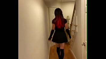 Goth Crossdresser in Sexy Skirt