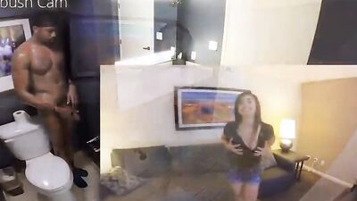 Tiny brunette is enjoying her first BBC from many different sex positions