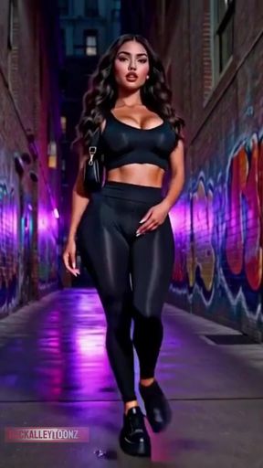 Friday Nightbeautiful Curvy Latina Model Walks