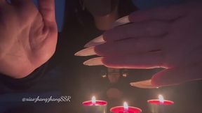 Showing my Sexy Long Natural Nails In Candlelight