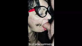 Piss-wet mom with big tits and a tit tag swallows cock