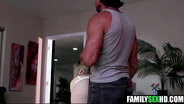 Stepdaughter threesome fucked by sleazy step parents