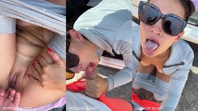 mornign fit in public finished with quickie fuck in car trunk