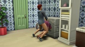 Sims 4, my voice, Seducing milf step mom was fucked on washing machine by her step son