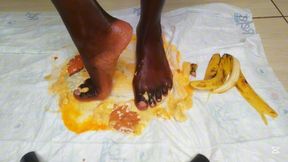 Ball Busting CBT POV Food Crush | Eggs | Banana | Ebony Feet | Soles | Femdom Destruction 🖤