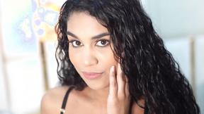 ”#brunette #slim #skinny #curlyhair #longhair #blacklingerie”