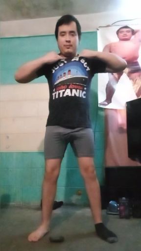 Jesus in boxer pulling his penis 140