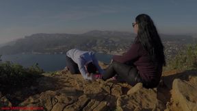 Public foot massage with a view
