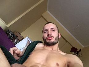 The young father of the family is not shy about to twist