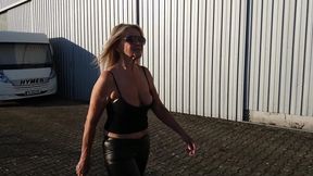 Mature Woman in Tight Black Leggins