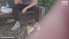 Random hetero married Stud at the park accepts my offer and tries his first queer inhale-job at his lunch