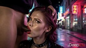 i picked up a horny rocker chick outside a nightclub. she took my cock into her mouth with such relish that i ended up cumming all over her face.[ai]