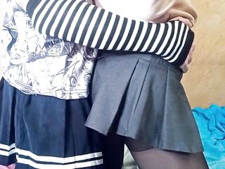 Cute trap hunk give a head previous to letting rub a knob on his booty wearing hose