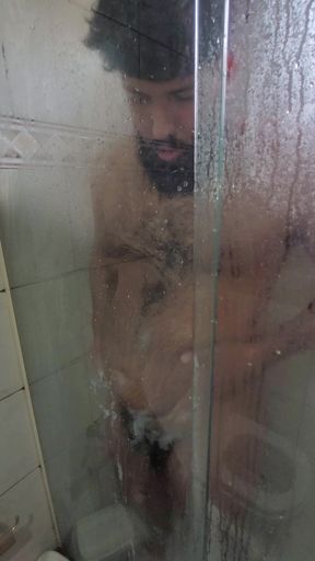 Luksmen1 Gainer Cum on the Shower Screen, Belly, Jerk, Mirror, Cum in Glass