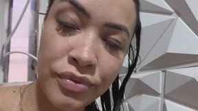 See my big tongue while shower part 4 by Kiara (Full HD)