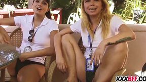 Lesbian Camp Counselors Bait Horny Coeds into Sapphic Fuckfest